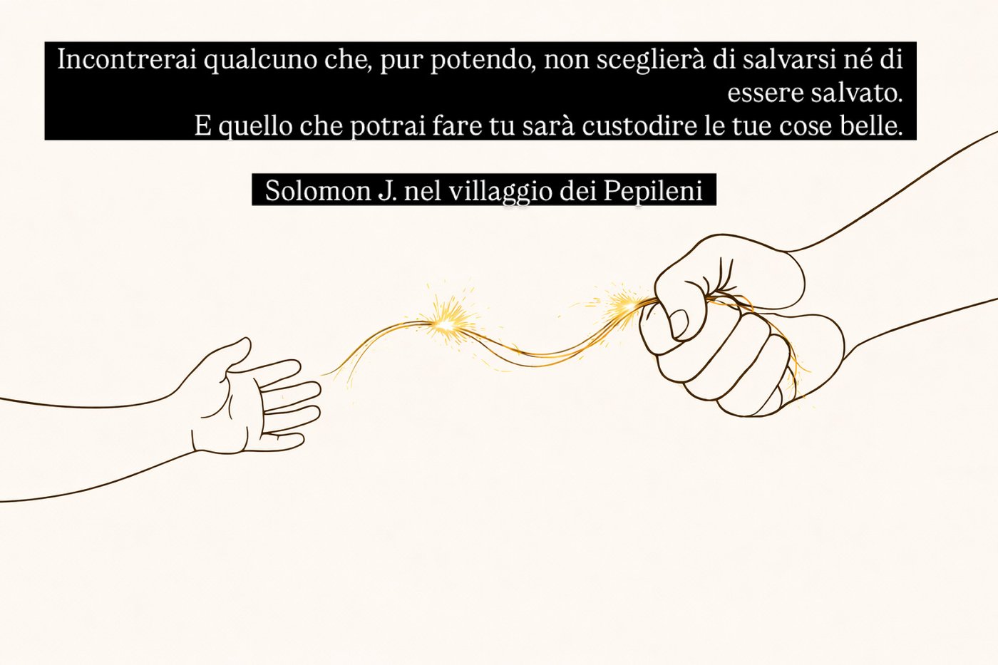 Scintilla protetta tra le mani, metafora della verità interiore che Prahlāda custodisce nel libro