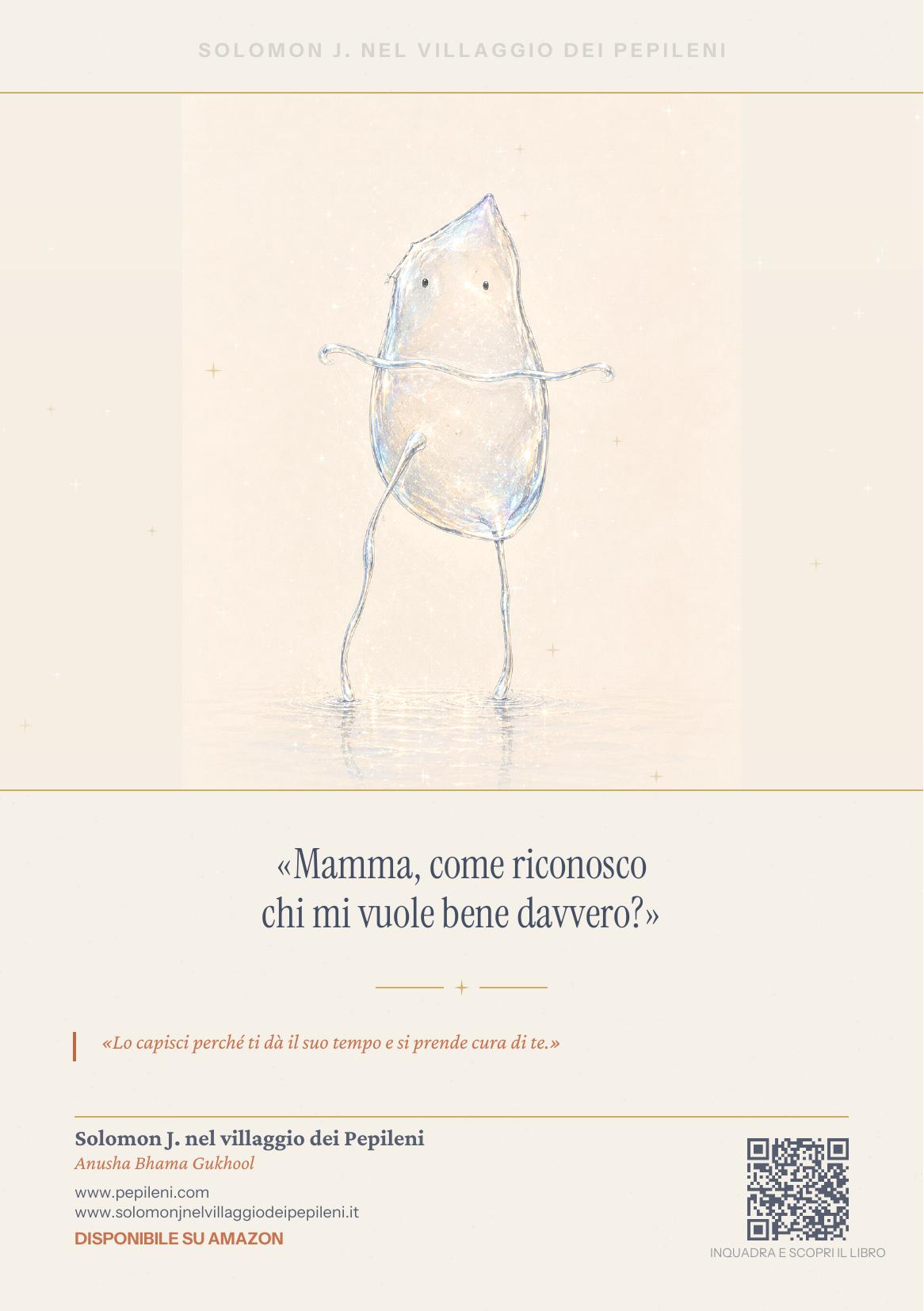 Locandina con il dialogo tra bambino e mamma: come riconosco chi mi vuole bene davvero